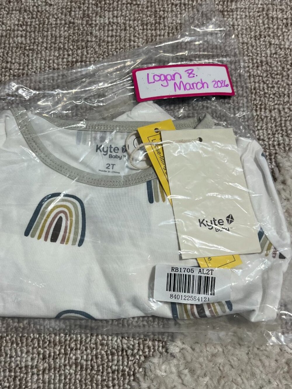 Kyte 2T Aloe Rainbow Short Sleeve Pajamas NIB